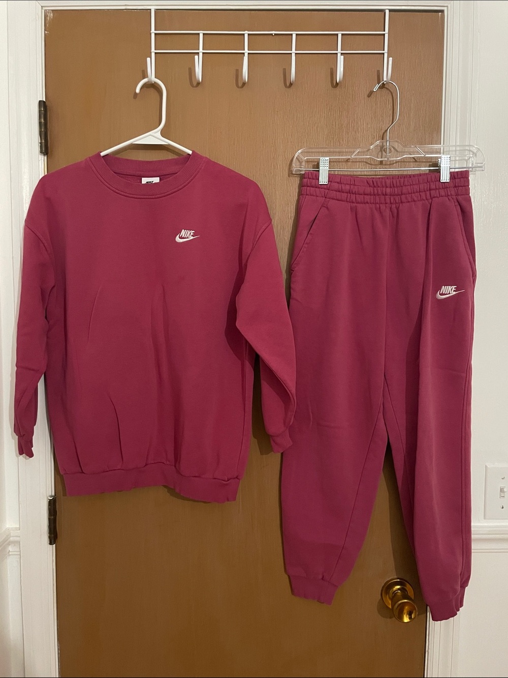 Kids Nike Magenta Crewneck & Joggers Set